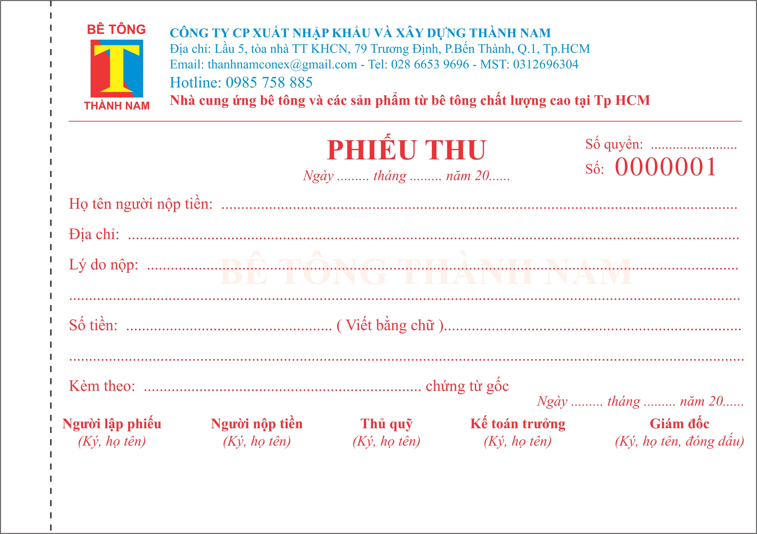 Công Ty in phiếu thu, chi giá rẻ tại Thuận An - Bình Dương ___ In Ấn Bình Phú