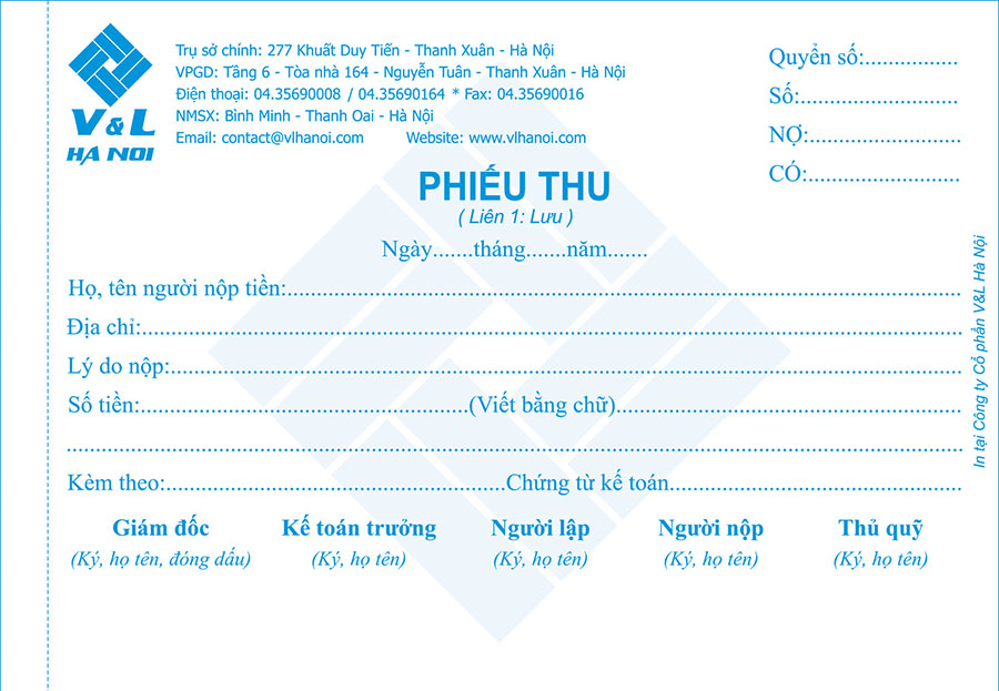 Công Ty in phiếu thu, chi giá rẻ tại Thuận An - Bình Dương ___ In Ấn Bình Phú