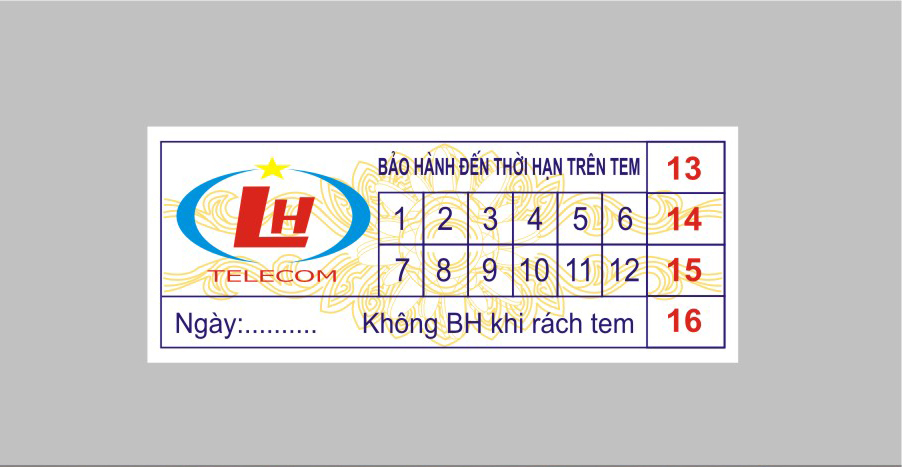 Tem dán bảo hành - Thuận An - Bình Dương