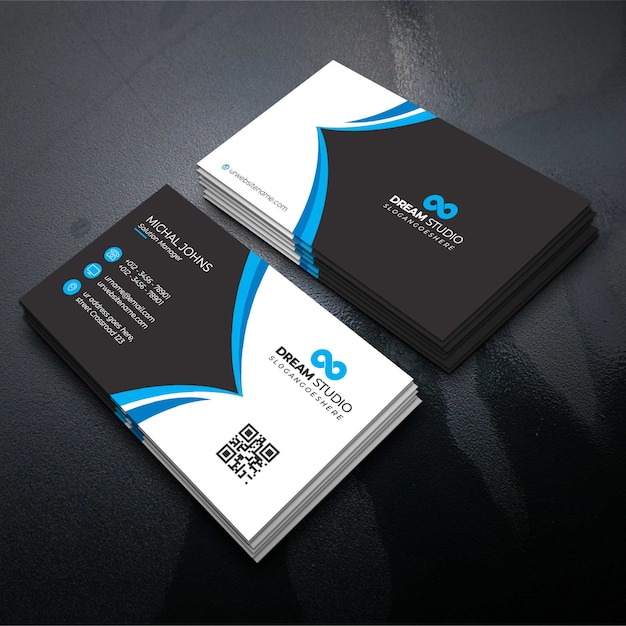 Blue stylish corporate card