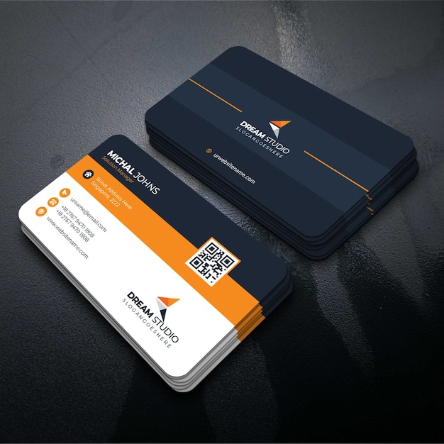 Free vector orange shape visit card